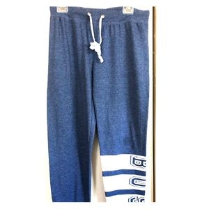 “BOSS” white striped sweat pants